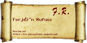 Forján Rufusz névjegykártya